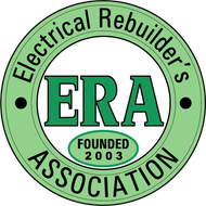 Green circular logo reading “Electrical Rebuilder’s Association” with “ERA” and “Founded 2003” in the center