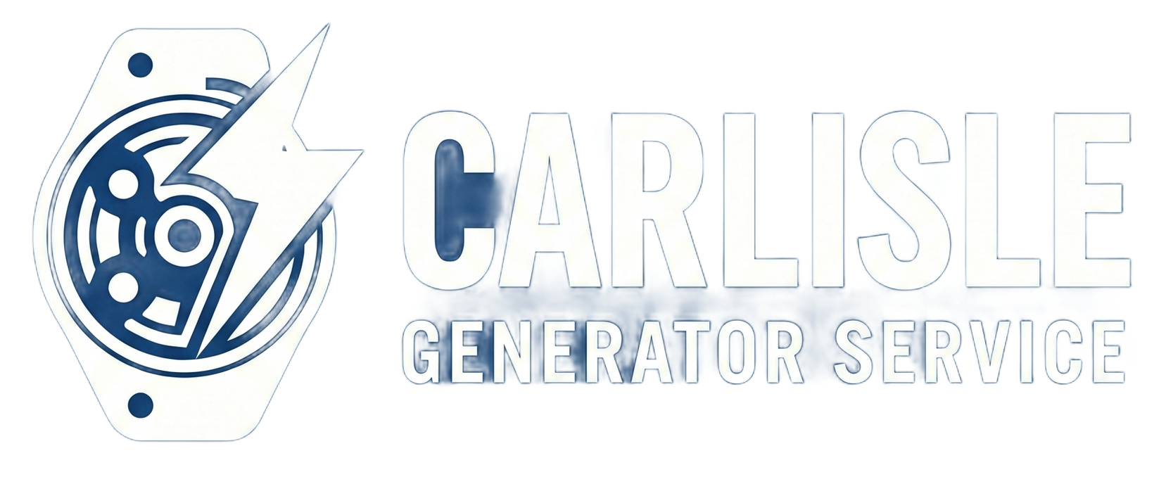 Carlisle Generator Service logo with a blue generator icon and bold gray text on white background