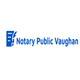 The logo for notary public vaughan is blue and white.