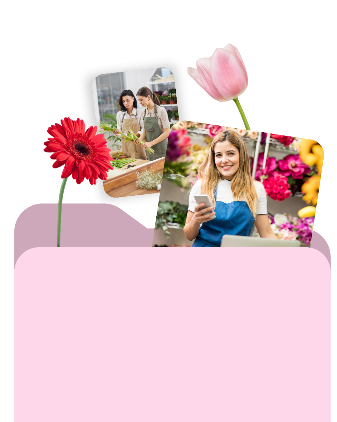 Espacio de trabajo de floristería co