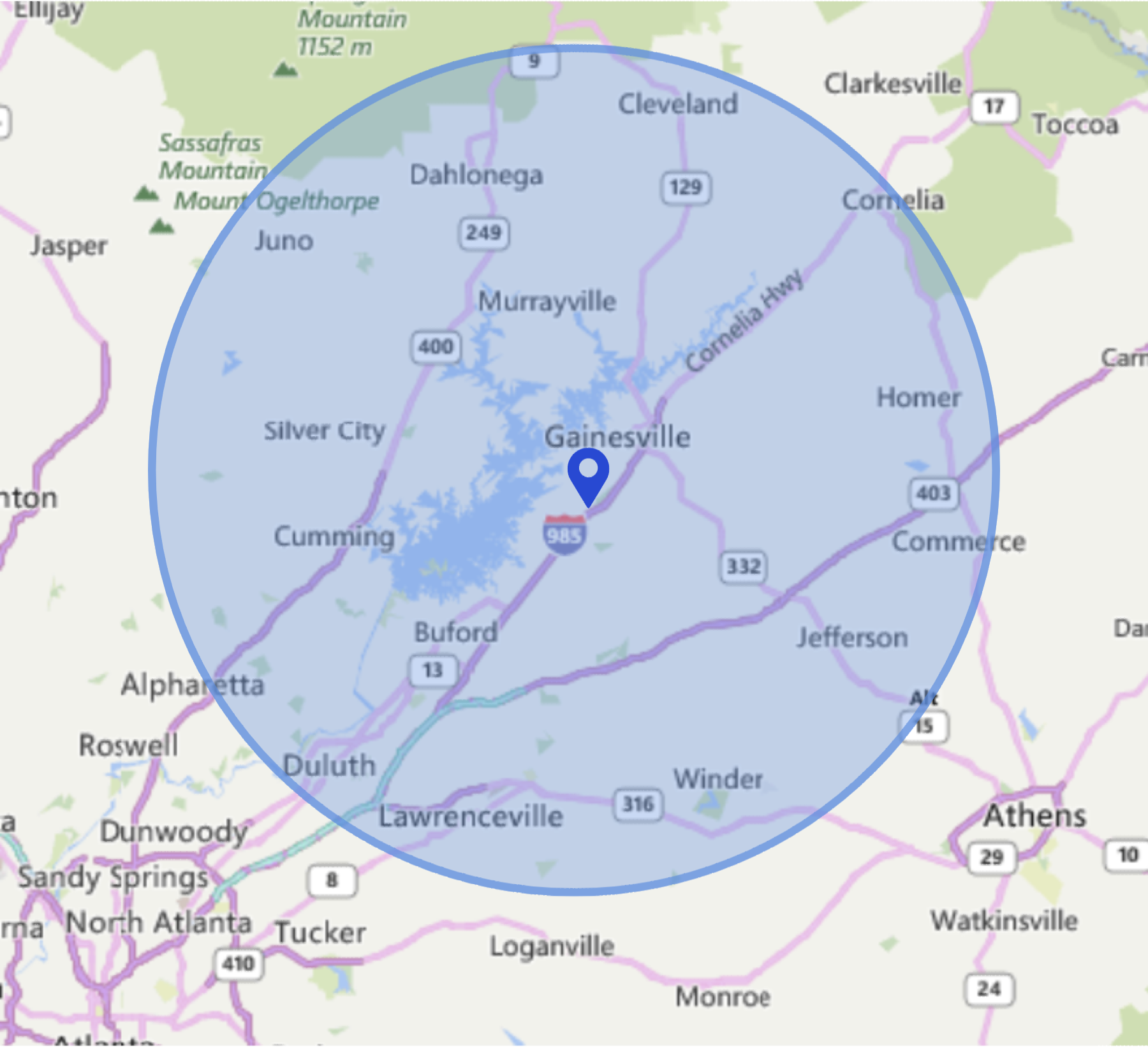 Mobile Auto Glass Repair Service Area in Northern GA Mobile Auto Glass Repair Service Area in Northern GA