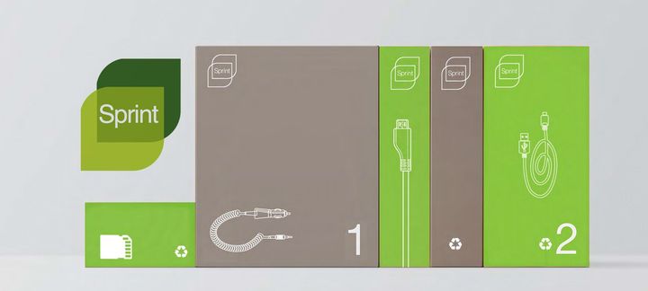 a green and brown box with the word sprint on it