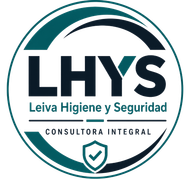 Logo de LHYS: círculo blanco y verde azulado con texto “Leiva Higiene y Seguridad” y “Consultora Integral”