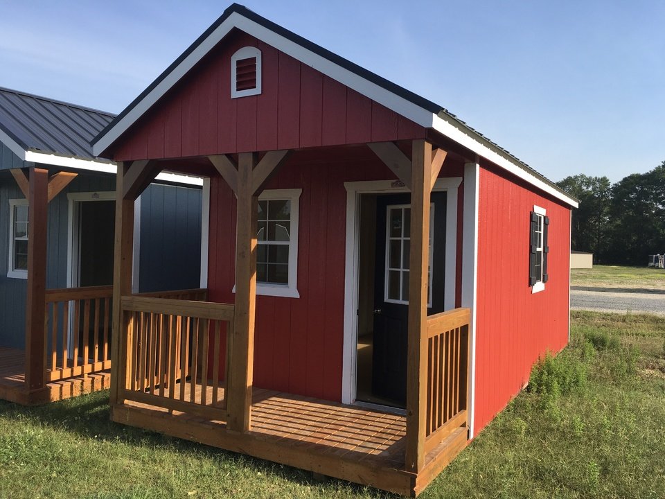 Utility Cabin Shed with Porch | Cabin Style Storage Building