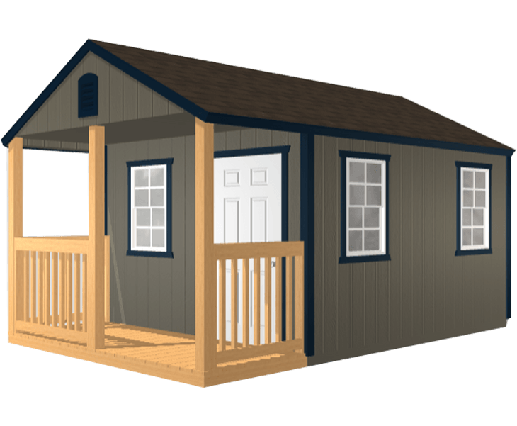 An illustration of a small house with a porch