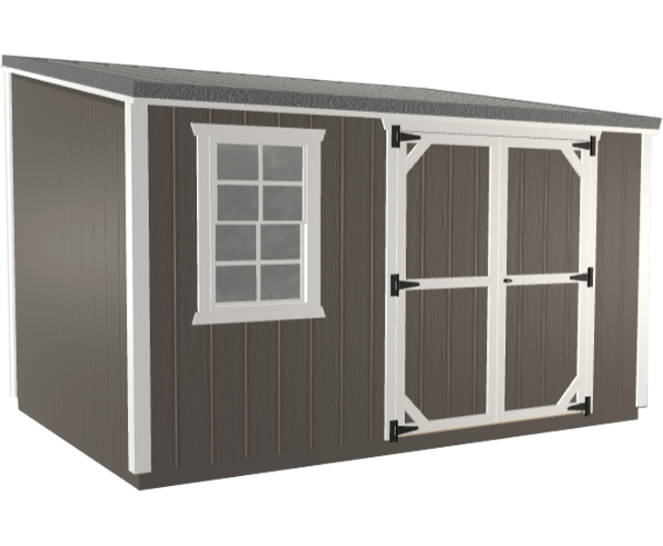 3D builder of a gray shed with a window on the side