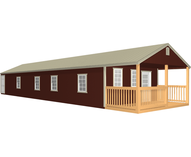 3D builder of a cabin with a porch