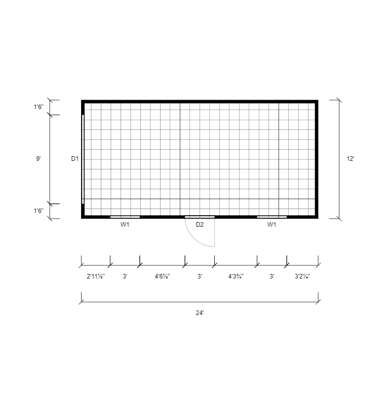 12x32 Lofted Cabin Floor Plan