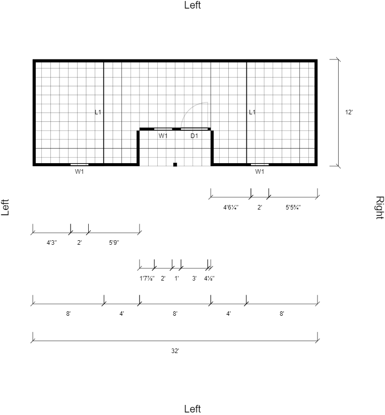 12x32 Lofted Cabin Floor Plan