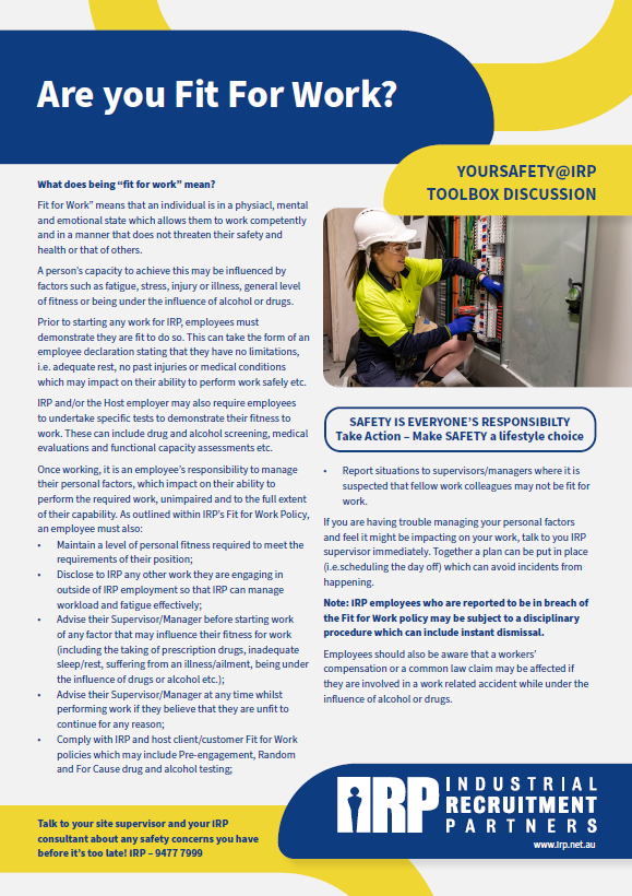 Enhance Your Team's Knowledge | Free Toolbox Talks by IRP