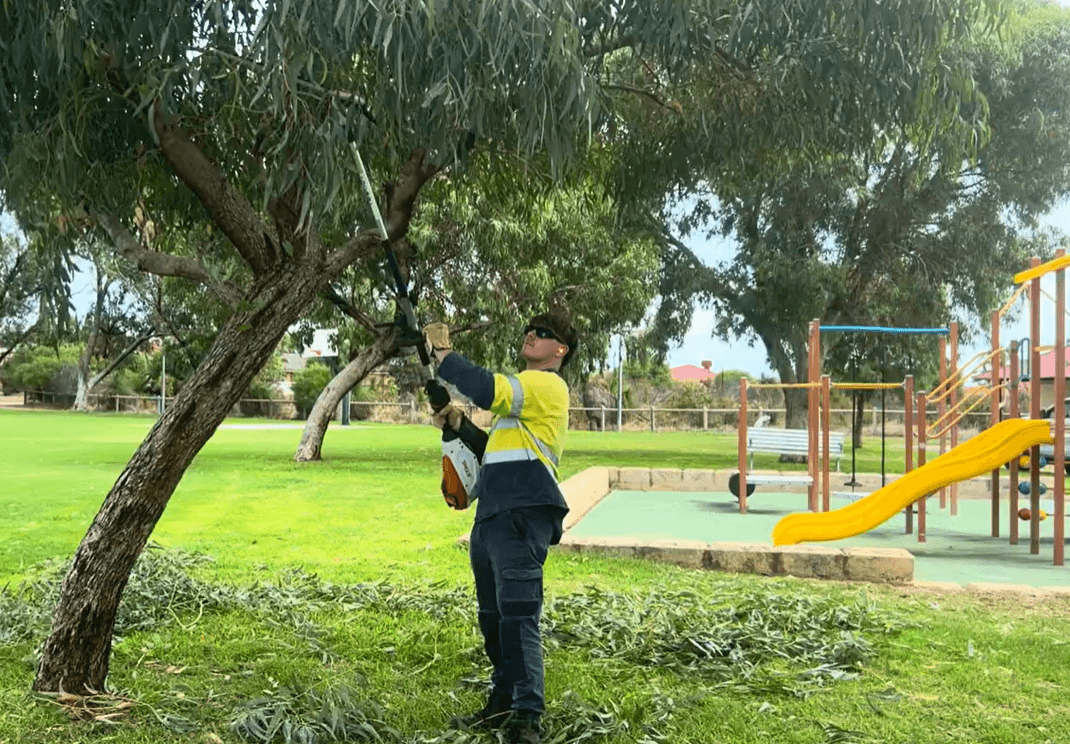 Worker from gardening recruitment agency.
