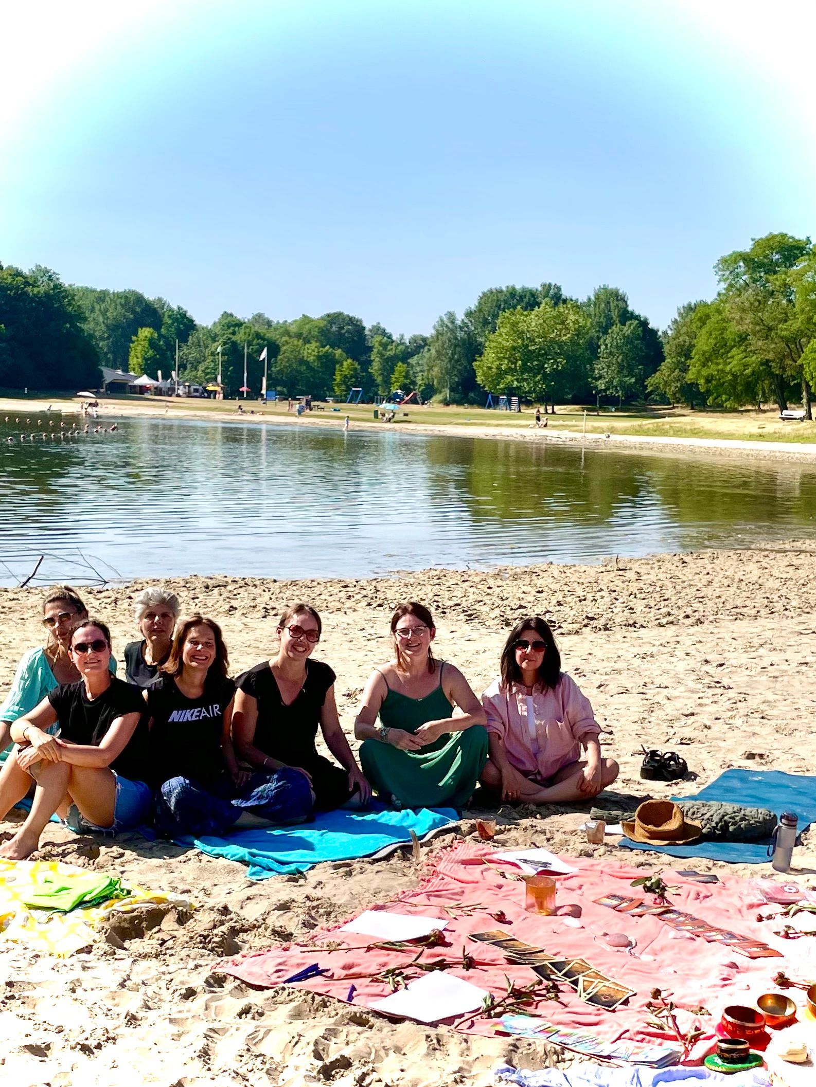 Outdoor group meditation event