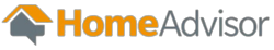 HomeAdvisor logo with orange roof icon and gray-blue text