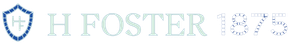 the word foster is written in blue letters on a white background.