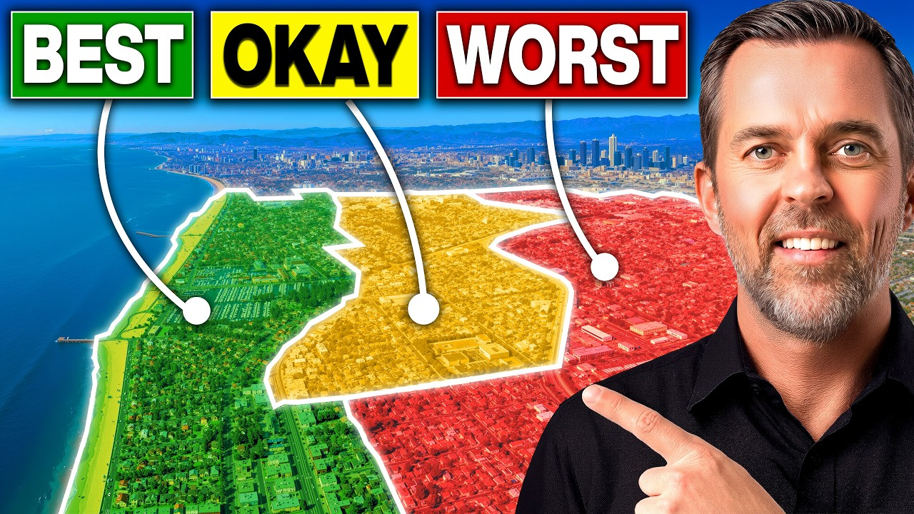 Three colored zones labeled BEST, OKAY, WORST with a man pointing at the map