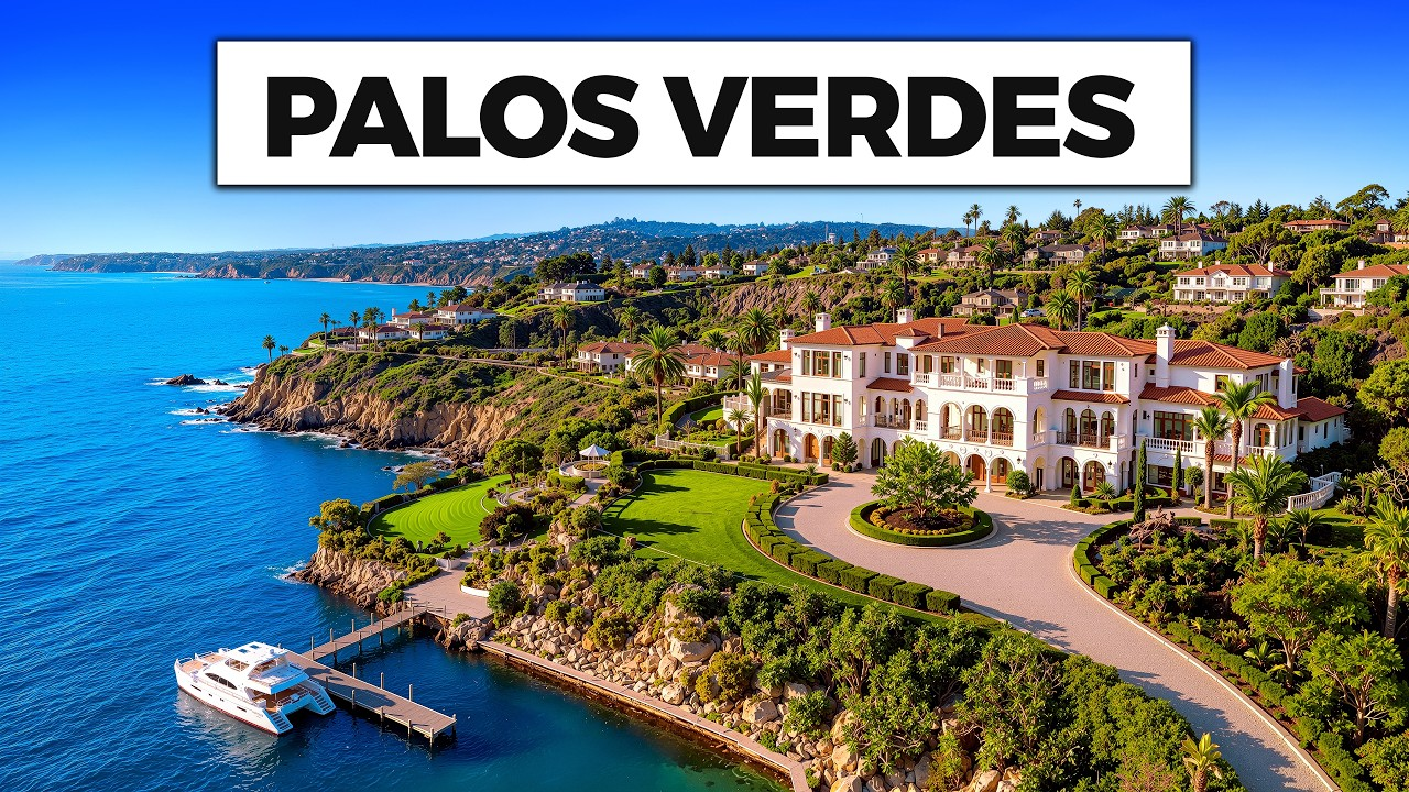 Coastal Palos Verdes bluff with ocean, marina, and hillside homes under a clear sky