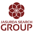 Maroon Jasurda Search Group logo with floral emblem and company name