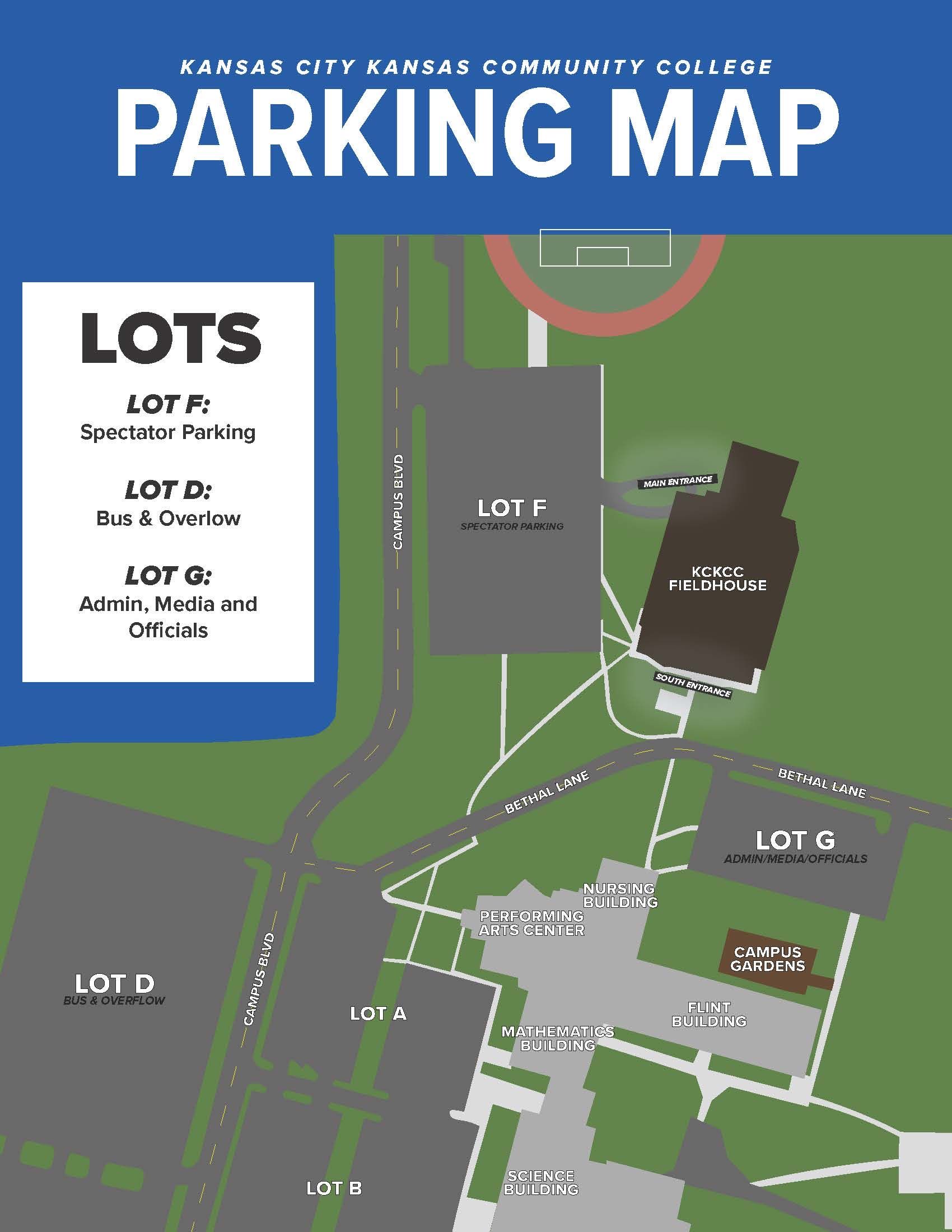 Parking map for Kansas City Kansas Community College