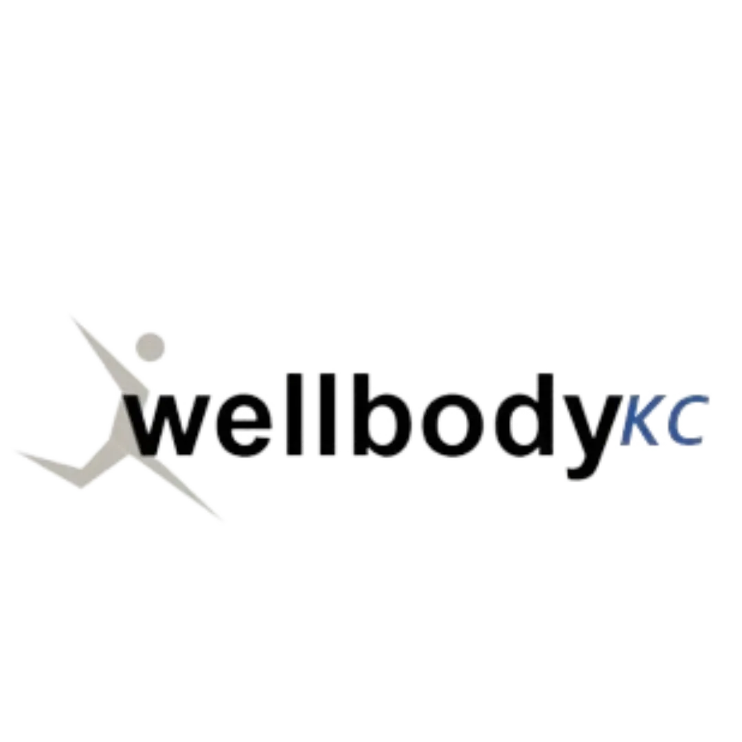 A wellbody kc logo with a silhouette of a person