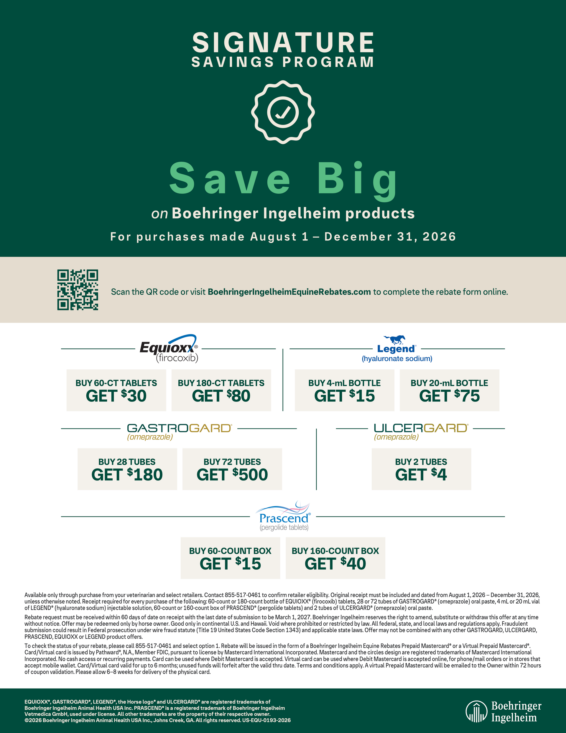 Signature Savings Program on Boehringer Ingelheim products