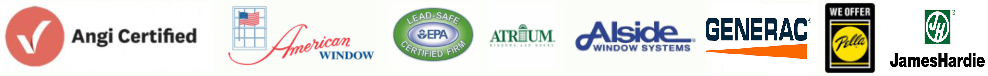 Logos for Argi Certified, a company, a stamp, a label, and Generac.