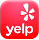 Yelp app logo: white text and starburst on red rounded square.