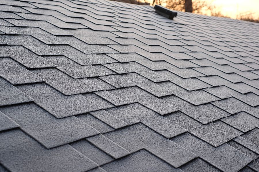 Close-Up View On Asphalt Roofing