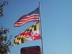 american and maryland flag