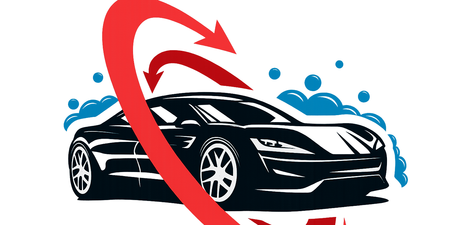drawing showing an all around clean car with bubbles
