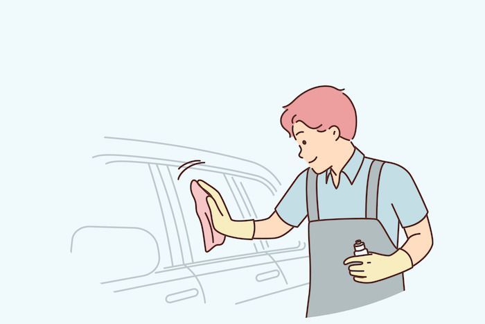 cleaning car windows