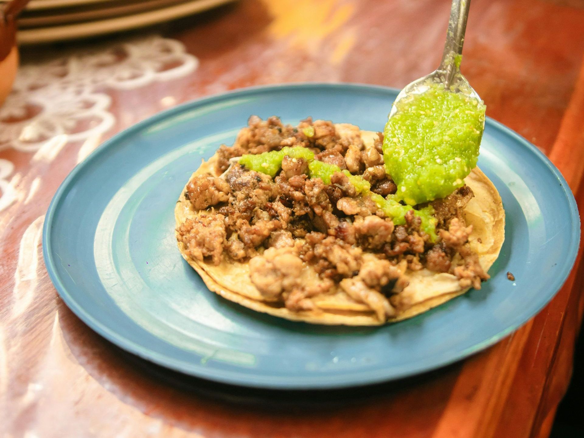 taco bar catering service with salsa