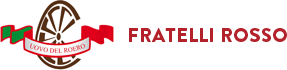 Logo Fratelli Rosso con testo rosso ed emblema di una ruota marrone su sfondo bianco.