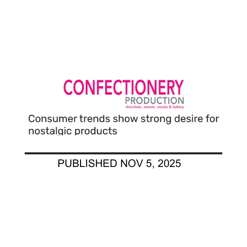 Logo for Confectionery Production, with the headline 