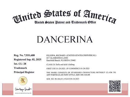 A United States Patent and Trademark Office registration certificate for the trademark 