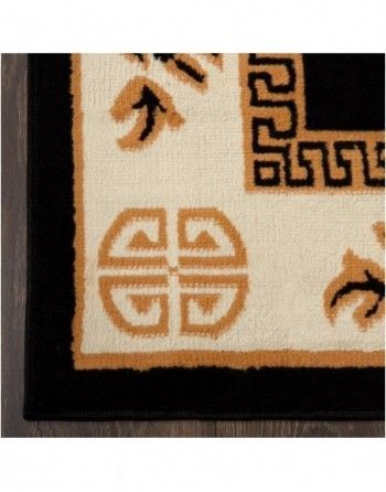 A close up of a rug with chinese symbols on it