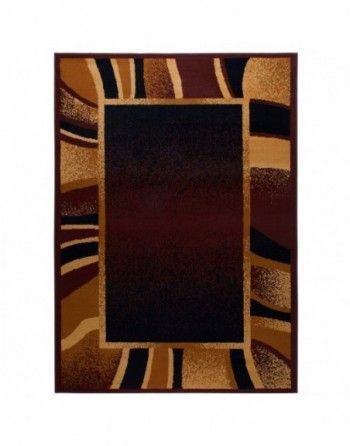 A brown and black rug with a square in the middle