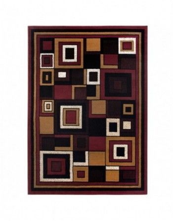 A rug with a geometric pattern of squares on it
