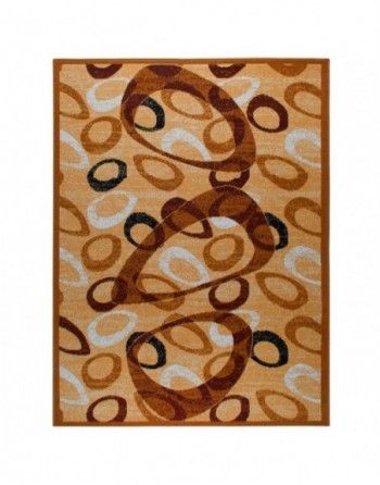 A rug with a pattern of circles on it
