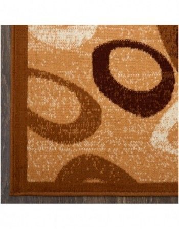 A close up of a rug with circles on it