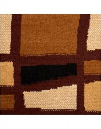 A brown and tan rug with a black stripe in the middle