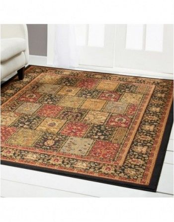 A rug is sitting on the floor in a living room