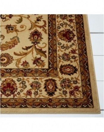 A rug with a floral pattern on it is on a table