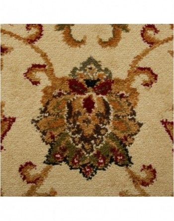 A close up of a rug with a floral pattern