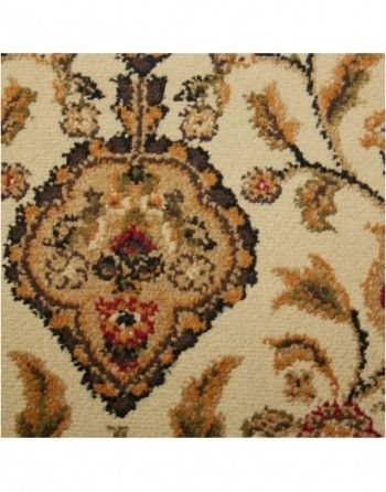 A close up of a rug with a floral pattern