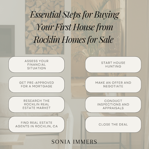 Essential steps for buying a home in Rocklin real estate with key tips from Sonia Immers on handling the real estate market.
