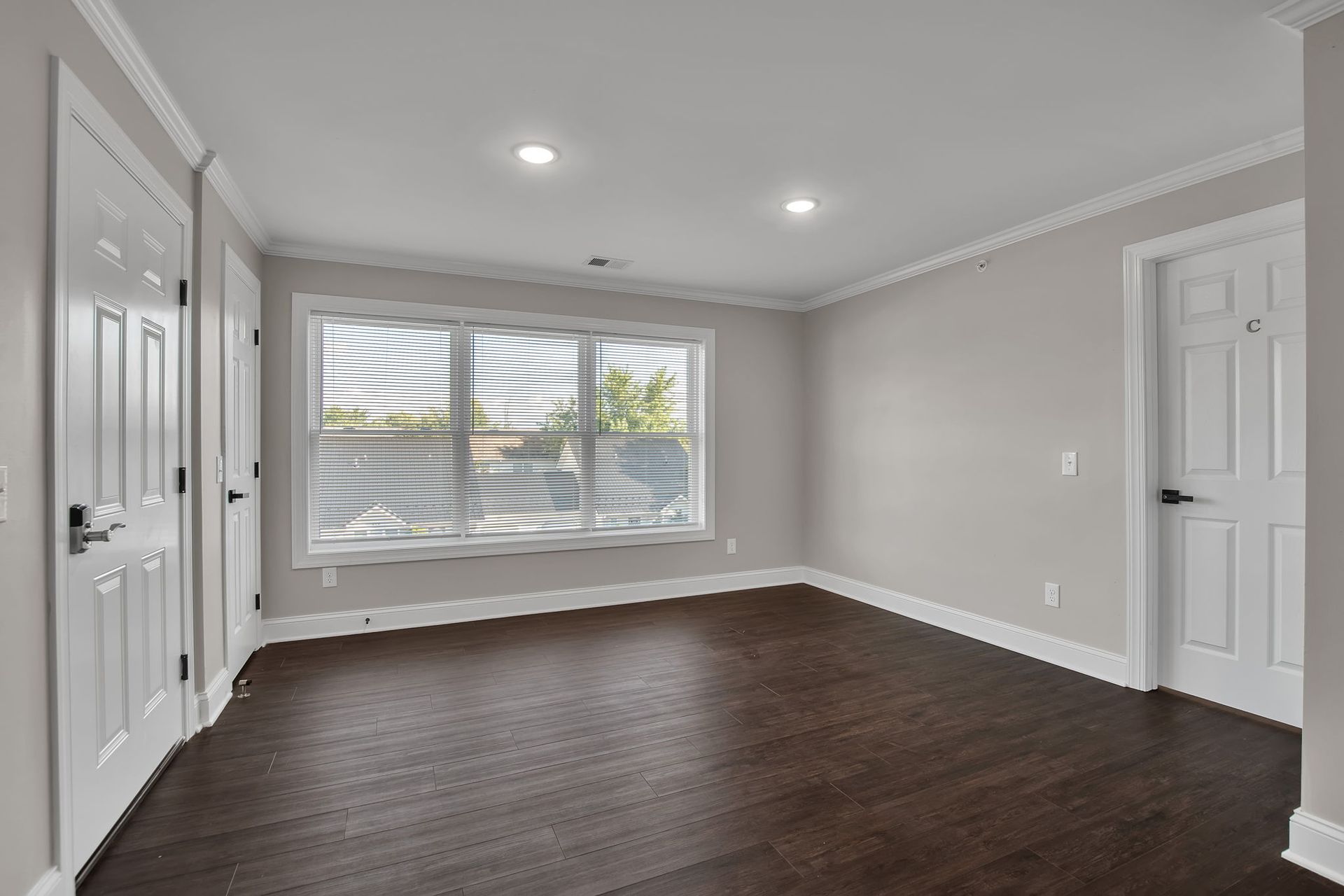 Sleeping space featuring clean layout and modern interior finish