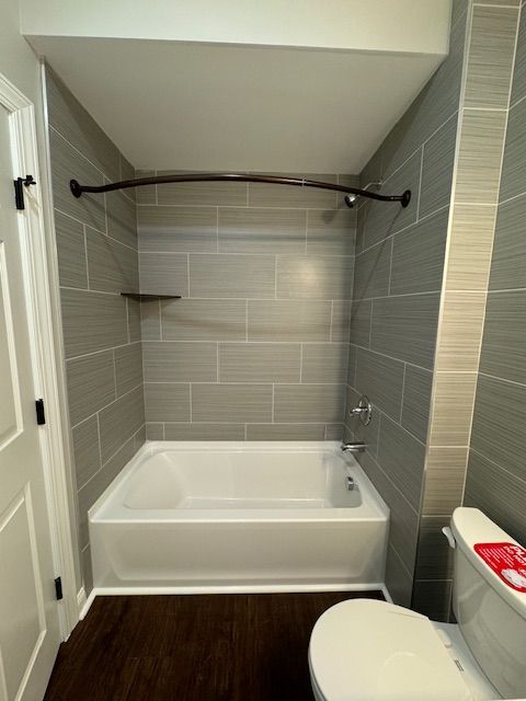 Wash area designed with polished plumbing fixtures