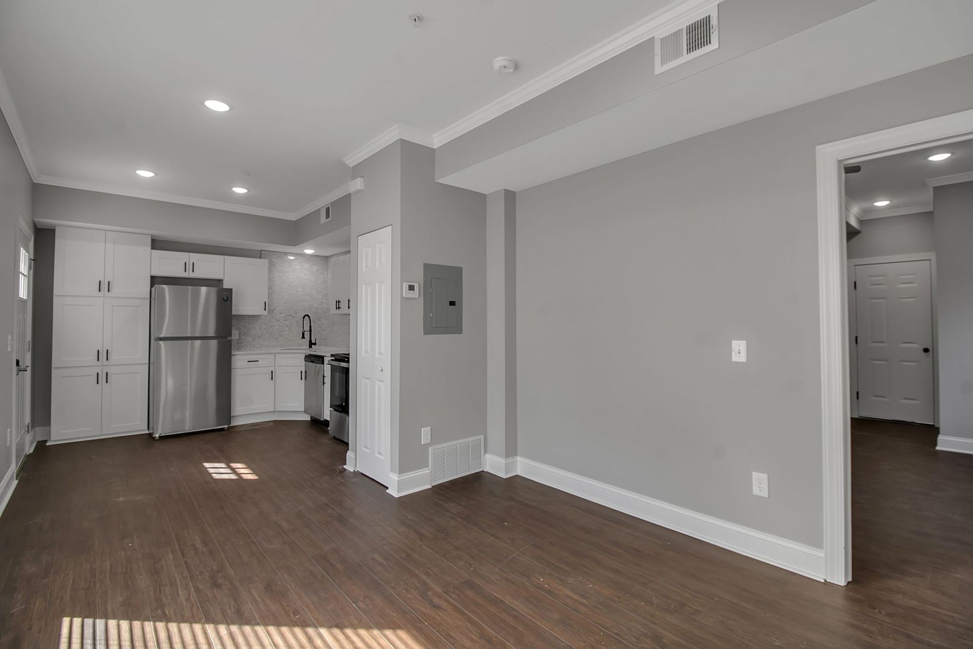 Modern lounge area inside residential apartment unit