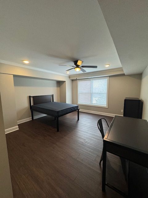 Large bedroom inside residential apartment home