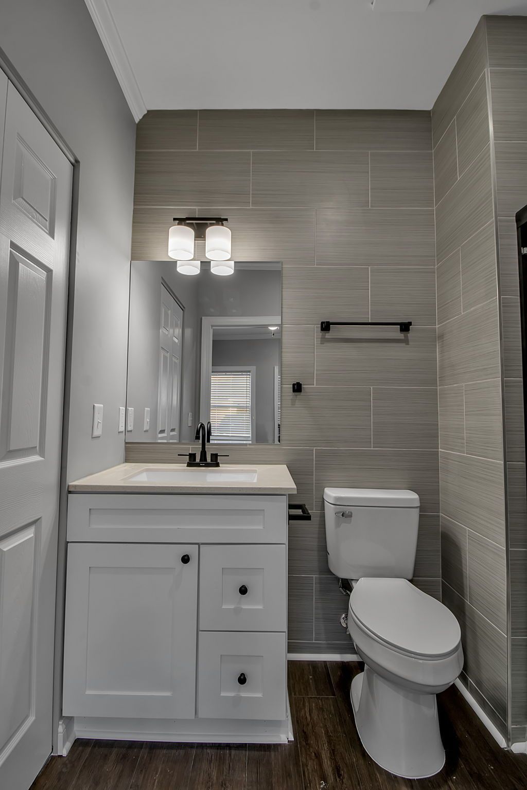 Residential washroom interior with modern finishes
